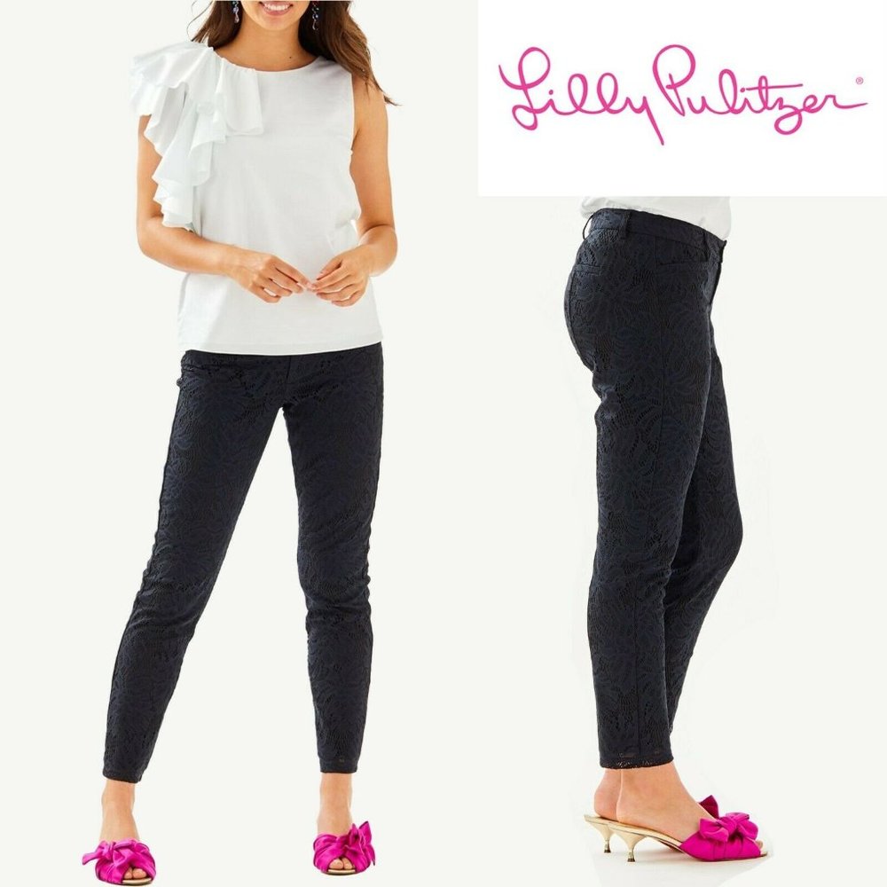 Lilly Pulitzer Black Lace Paradise Kelly Pants
